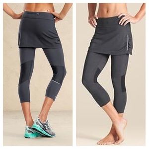 Athleta Contender 2 in 1 Capri Grey